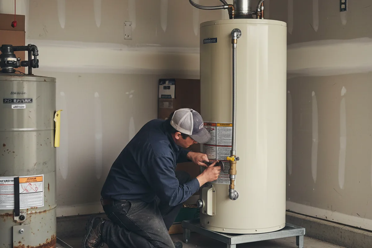 Water heater and shutoff valve replacement in North Grafton